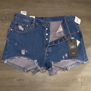 Levi's Distressed 501 High Rise Jean Shorts